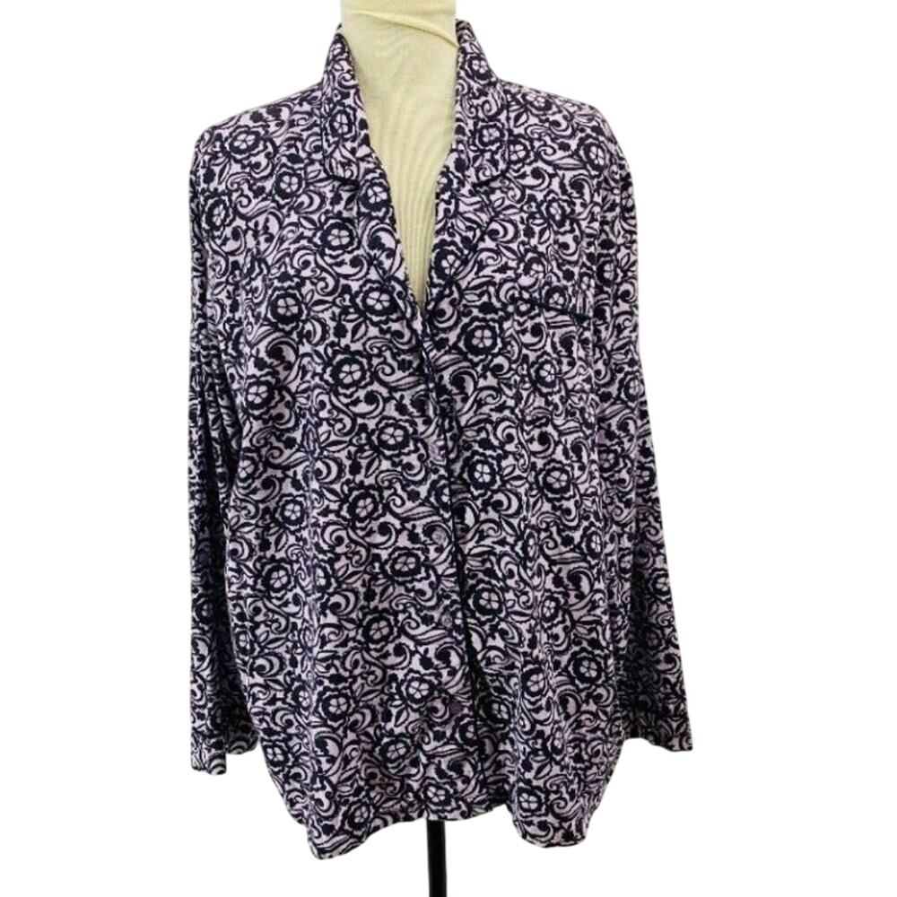 Nordstrom Lingerie Flannel Pajama Shirt Womens Xlarge